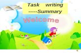 Task writing -----Summary Task writing Content 1. 1. 2. Summary (about 30 words) Your opinion, argument and conclusion (about 120 words)