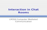 Interaction in Chat Rooms LM350 Computer Mediated Communication.