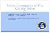 -MAJOR COMMANDS OF THE UNITED STATES AIR FORCE -NUMBERED AIR FORCES UNDER EACH COMMAND Major Commands of The U.S Air Force.