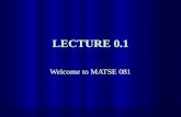 LECTURE 0.1 Welcome to MATSE 081. MATSE 081: MATERIALS IN TODAY’S WORLD The book is mandatory, and may be bought from the PSU Bookstore on campus, or.