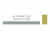 ALTERNATIVE PERCEPTION. WHERE DOES ALTERNATIVE PERCEPTION COME FROM? Did Erin Gruwell have background experiences which enabled her to be successful with.