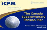 The Canada Supplementary Pension Plan Rotman School of Management June 11, 2008 Rotman School of Management June 11, 2008.