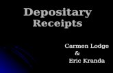 Depositary Receipts Carmen Lodge Carmen Lodge & Eric Kranda Eric Kranda.
