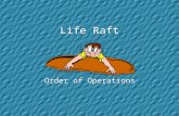 Life Raft Order of Operations Your Life Raft Your sailboat has capsized and you are now adrift in the ocean on a small life raft. There are 15 items.