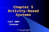 Use only with permission of Susan Crosson Chapter 5 Activity-Based Systems Fall 2007 Crosson.