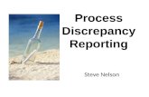 Process Discrepancy Reporting Steve Nelson. Process Discrepancy Reporting Introduction Background The Challenge of Process Improvement Solutions The PCR.