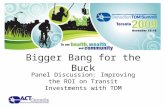Bigger Bang for the Buck Panel Discussion: Improving the ROI on Transit Investments with TDM.