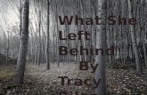 What She Left Behind By Tracy Bilen. Sixteen year old Sara’s mother goes missing before she and Sara can move to a new town to escape Sara’s physically.