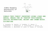 SINGLE-TREE FOREST INVENTORY USING LIDAR AND AERIAL IMAGES FOR 3D TREETOP POSITIONING, SPECIES RECOGNITION, HEIGHT AND CROWN WIDTH ESTIMATION Ilkka Korpela.