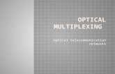 Optical telecommunication networks.  Introduction  Multiplexing  Optical Multiplexing  Components of Optical Mux  Application  Advantages  Shortcomings/Future.