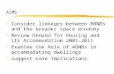 AIMS zConsider linkages between AONBs and the broader space economy zReview Demand for Housing and its Accommodation 2001-2011 zExamine the Role of AONBs.
