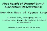 First Result of Urumqi 6cm Polarization Observations: Xiaohui Sun, Wolfgang Reich JinLin Han, Patricia Reich, Richard Wielebinski Partner Group of MPIfR.
