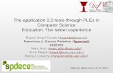 The application 2.0 tools through PLEs in Computer Science Education: The twitter experience Miguel Ángel Conde (mconde@usal.es)mconde@usal.es Francisco.
