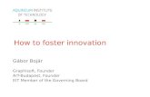 How to foster innovation Gábor Bojár Graphisoft, Founder AIT-Budapest, Founder EIT Member of the Governing Board.