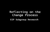 Reflecting on the Change Process EIP Subgroup Research.