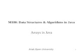 M180: Data Structures & Algorithms in Java Arrays in Java Arab Open University 1.