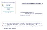 Unfinished business from April 4! Metabolomics, spring 06 Hans Bohnert ERML 196 bohnerth@life.uiuc.edu 265-5475 333-5574