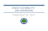 ESEA FLEXIBILITY: AN OVERVIEW September 26, 2011.