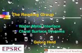 The Reading Group Georg Held Water-Metal Interface Water-Metal Interface Chiral Surface Systems Chiral Surface Systems.