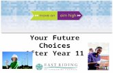 Your Future Choices After Year 11. Requirements after year 11 have changed- Raising the Participation Age From 2013, all young people by law will have.