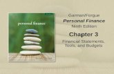 Garman/Forgue Personal Finance Ninth Edition Chapter 3 Financial Statements, Tools, and Budgets.
