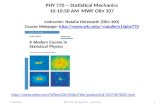 1/14/2014PHY 770 Spring 2014 -- Lecture 11 PHY 770 -- Statistical Mechanics 10-10:50 AM MWF Olin 107 Instructor: Natalie Holzwarth (Olin 300) Course Webpage: