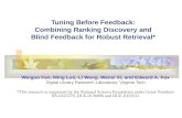 Tuning Before Feedback: Combining Ranking Discovery and Blind Feedback for Robust Retrieval* Weiguo Fan, Ming Luo, Li Wang, Wensi Xi, and Edward A. Fox.