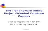 Journal 2010 The Trend toward Online Project- Oriented Capstone Courses Charles Tappert and Allen Stix Pace University, New York.