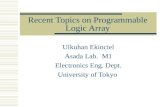 Recent Topics on Programmable Logic Array Ulkuhan Ekinciel Asada Lab. M1 Electronics Eng. Dept. University of Tokyo.
