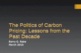 The Politics of Carbon Pricing: Lessons from the Past Decade Barry G. Rabe March 2015 Barry G. Rabe March 2015.