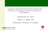 Lessons Learned from the Society of Thoracic Surgeons (STS) Congenital Database September 25, 2015 Robert J. Dabal, MD Associate Professor of Surgery.