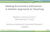 Making Economics Interactive: A Holistic Approach to Teaching Natalia V. Smirnova, Ph.D. Michelle Ryan, CAGS American Institute for Economic Research (AIER)
