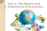 Unit 1: The Nature and Importance of Economics. Outline Review of Chapter 1 5 Key Principles of Economics Principle of Opportunity Cost ◦ Production Possiblities.