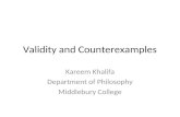 Validity and Counterexamples Kareem Khalifa Department of Philosophy Middlebury College.