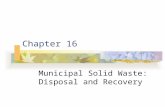 Chapter 16 Municipal Solid Waste: Disposal and Recovery.