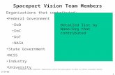 5/9/02 1 Spaceport Vision Team Members Organizations that contributed: Federal Government DoD DoC DoT NASA State Government NCSS Industry University Detailed.