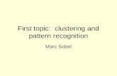 First topic: clustering and pattern recognition Marc Sobel.