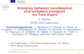 Seminar PPPL, 26 January 2011 Association Euratom-Cea 1 Interplay between neoclassical and turbulent transport on Tore Supra Acknowledgements: J. Abiteboul,