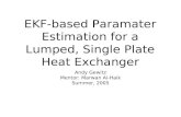 EKF-based Paramater Estimation for a Lumped, Single Plate Heat Exchanger Andy Gewitz Mentor: Marwan Al-Haik Summer, 2005.