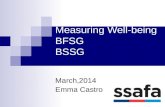 Measuring Well-being BFSG BSSG March,2014 Emma Castro.