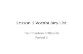 Lesson 1 Vocabulary List The Phantom Tollbooth Period 2.