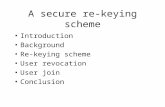 A secure re-keying scheme Introduction Background Re-keying scheme User revocation User join Conclusion.