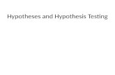 Hypotheses and Hypothesis Testing. Hypothesis An educated prediction about the outcome of an investigation A statement explaining that a causal relationship.