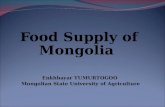 Food Supply of Mongolia Enkhbayar TUMURTOGOO Mongolian State University of Agriculture.