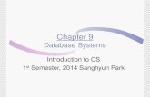 Chapter 9 Database Systems Introduction to CS 1 st Semester, 2014 Sanghyun Park.