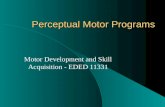 Perceptual Motor Programs Motor Development and Skill Acquisition - EDED 11331.