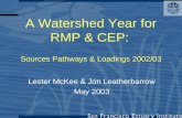 A Watershed Year for RMP & CEP: Sources Pathways & Loadings 2002/03 Lester McKee & Jon Leatherbarrow May 2003.