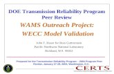 DOE Transmission Reliability Program Peer Review WAMS Outreach Project: WECC Model Validation John F. Hauer for Ross Guttromson Pacific Northwest National.