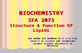 BIOCHEMISTRY SFA 2073 Structure & Function Of Lipids NIK NORMA NIK MAHMOOD-Ph.D (U.N.S.W) FACULTY OF SCIENCE AND TECHNOLOGY ISLAMIC SCIENCE UNIVERSITY.