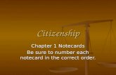Citizenship Chapter 1 Notecards Be sure to number each notecard in the correct order.